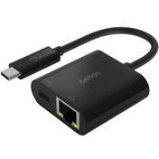 تصویر مبدل USB-C به Ethernet بلکین مدل INC001btBK 