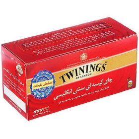 تصویر چای سیاه کیسه ای سنتی انگلیسی توینینگز بسته 25 عددی Twinings Traditional English Black Tea Bag Pack Of 25