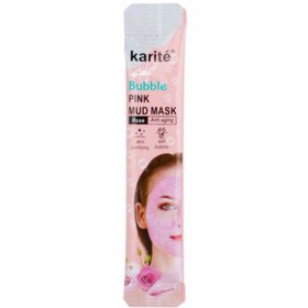 تصویر ماسک حبابی ساشه ای مدل Rose حجم 5میل کاریته Karite Rose Bubble Pink Mud Mask 5ml