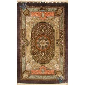 تصویر قالیچه دستباف تمام ابریشم قم اصل محمد جمشیدی 