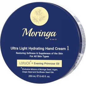 تصویر کرم دست فوق سبک و آبرسان 1 مورینگا امو مناسب انواع پوست 250 میل Moringa Emo Ultra Light Hydrating Hand Cream 1 for All Skin