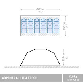 تصویر چادر مسافرتی کچوا – 6 نفره – آرپناز 6 ULTRAFRESH 