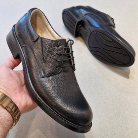 تصویر کفش رسمی مردانه چرم طبیعی فرزین کد 00208 رنگ مشکی - 40 mans leather farzin shoes code 00208 black color