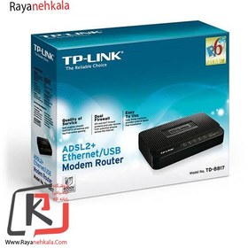 تصویر مودم روتر +ADSL2 تی پی لینک مدل تی دی 8817 TD-8817 ADSL2+ Ethernet/USB Modem Router