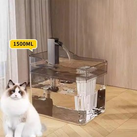 تصویر آبخوری اتوماتیک سگ و گربه مدل شیر آب 1/5 لیتری Automatic Pet Water Fountains 1.5L