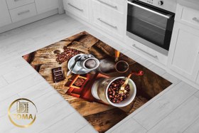 تصویر فرشینه آشپزخانه طرح قهوه و آسیاب قهوه kitchen rug 046