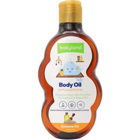 تصویر روغن ماساژ و نرم کننده پوست کودک حاوی روغن جوجوبا بی بی لند 200 میلی لیتر Babyland Body Oil For Kids with Jojoba Oil 200ml