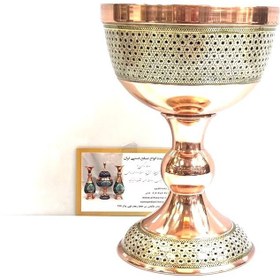 تصویر سنگاب مس و خاتم 20 سانت 