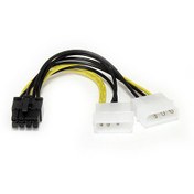 تصویر کابل تبدیل برق مولکس به 8 پین گرافیک (Ide Molex To vga 8-Pin) Molex power converter cable to 8-pin graphics