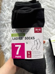 تصویر جوراب نخی ساق بلند مشکی و کالباسی زنانه برند اسمارا آلمان 