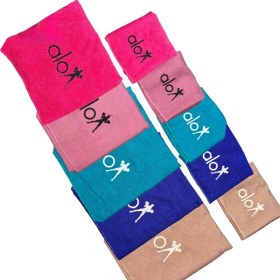 تصویر ست حوله ورزشی دو تیکه در دو سایز ۳۰*۷۰ و ۶۰*۱۲۰ 