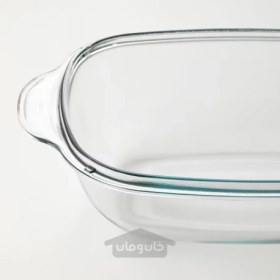 تصویر ظرف فر/سرو شیشه ای شفاف با درب 42x26 سانتی متری ایکیا مدل IKEA BUREN IKEA BUREN oven/serving dish with lid clear glass 42x26 cm