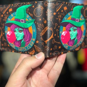 تصویر کیف پول چرم چاپی Witch Club 