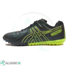 تصویر کفش چمن مصنوعی اسیکس کوپرو طرح اصلی مشکی سبز Asics Copero 