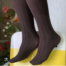 تصویر جورابشلواری بافت مدل گندمی فیری سایز رنگنبدی متنوع Textured tights with a wheat pattern, a variety of colors and sizes