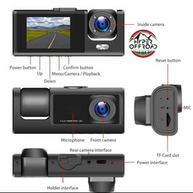 تصویر دوربین ثبت وقایع خودرو 3 دوربینه مدل بلک باکس 1296 HD 