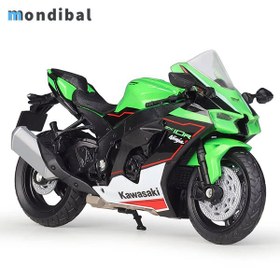 تصویر ماکت موتور Kawasaki NINJA ZX-10R 2021 مشکی - سبز ماکت موتور مدل Kawasaki NINJA ZX-10R 2021