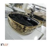 تصویر کاسه روشویی وارداتی طرح دار 