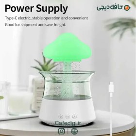 تصویر دستگاه بخور و چراغ خواب بارانی ابری مدل Rain Cloud Humidifier CH08F Rain Cloud Humidifier CH08F