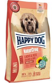 تصویر غذای خشک سگ هپی داگ نیچر کراک طعم ماهی و برنج وزن 4 کیلوگرم Happy Dog NaturCroq Mini Adult Salmom & Rice 4kg