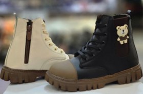 تصویر نیم‌بوت خرسی بچگانه دو‌رنگ Two‑tone Teddy Bear Kids Boots