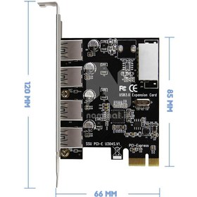 تصویر کارت 4 پورت PCI Express USB3.0 