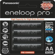 تصویر باتری قلمی قابل شارژ پاناسونیک مدل Eneloop Pro BK-3HCCE/4BT بسته 4 عددی AA4 