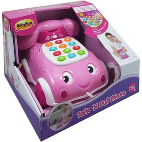 تصویر تلفن موزیکال چرخ‌دار وین فان کد:00663 Talk And Pull Phone 
