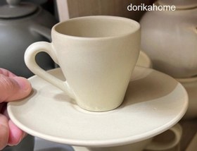 تصویر فنجان نعلبکی قهوه خوری طرح مات cup and saucer dorika