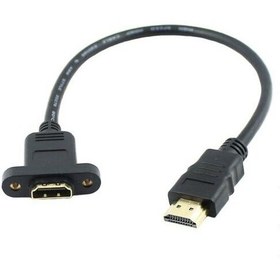 تصویر کابل HDMI نر و ماده پنل دار قابل پیچ کردن ا HDMI Male/Female Panel Mount Cable HDMI Male/Female Panel Mount Cable