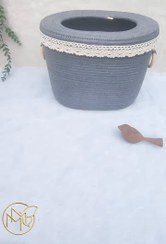 تصویر ست جا دستمال و سطل زباله بیضی 