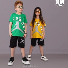 تصویر تیشرت شلوارک طرح جردن 