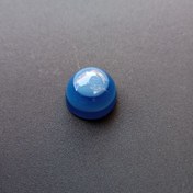 تصویر عقیق سه پوست تراش گرد سنگ خشک | کلاه سنگ میزون | قطر ۱۸mm | بی‌سرمه‌ای و سفید 