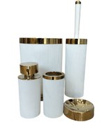 تصویر ست سرویس بهداشتی ۵پارچه سفید طلا ایلیکا بتیس 