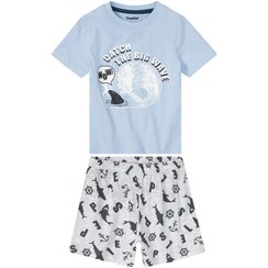 تصویر ست تی شرت و شلوارک پسرانه لوپیلو مدل موج WOW 8983 