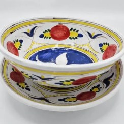 تصویر کاسه و بشقاب سفالی خونه کشی و دریا کوچک 