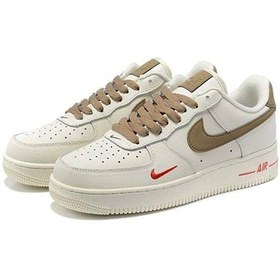 تصویر کتونی نایک ایرفورس 1 کرم قهوه ای Nike Air Force 1 Yohood Rice White 