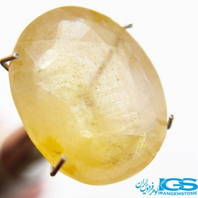 تصویر نگین سنگ یاقوت زرد برمه 