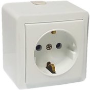 تصویر پریز ارت دار فردان الکتریک روکار رنگ سفید 