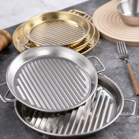 تصویر تابه گریل نقره ای استیل 