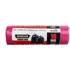 تصویر کیسه زباله قرمز سایز 85 در 70 داروکوب 16 عددی Darkoob Garbage Bags package 16 piece