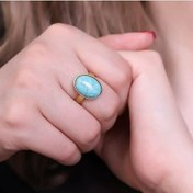 تصویر انگشتر سنگی زنانه استیل طرح طلا 