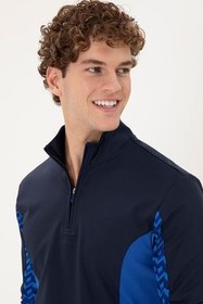 تصویر سویشرت آبی مردانه دریایی اورجینال U.S. Polo Assn. 