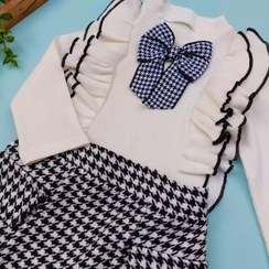 تصویر ست سه تیکه بلوز دامن و گلسر طرح پیردوپل 