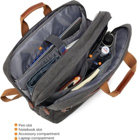 تصویر CoolBELL Convertible Backpack Shoulder Bag Messenger Bag Laptop Case Business Briefcase Leisure Handbag Multi-Functional Travel Rucksack Fits 17.3 Inch Laptop for Men/Women (Canvas Dark Grey) - ارسال 15 الی 20 روز کاری 