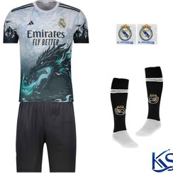 تصویر ست پنج تکه لباس ورزشی رئال مادرید طرح امباپه کد F2026 
