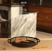 تصویر سینی گرد فلزی مشکی بی وی کی کد 406125 کالکشن آیریس 