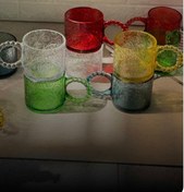 تصویر لیوان دسته مرواریدی رنگی 