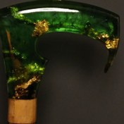 تصویر عصا مدل زمردین ساخته شده از رزین و چوب راش 