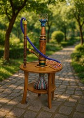 تصویر میز قلیان چوبی 